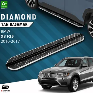 BMW X3 2010-2017 (F25) uyumlu F25 Diamond Krom Yan Basamak 193 Cm 2010-2017 modelleri Oto Aksesuar Shop'de. Kaliteli malzeme, hızlı kargo ve güvenli