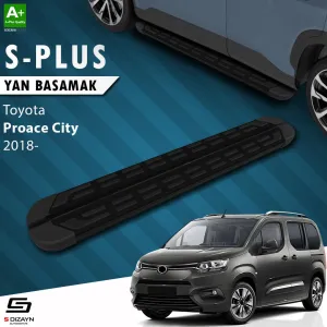 S-Dizayn Toyota Proace City Kısa Şase S-Plus Siyah Yan Basamak 203 Cm 2018 Üzeri thumb 1