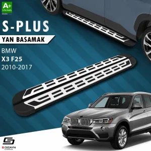 BMW X3 2010-2017 (F25) uyumlu F25 S-Plus Gri Yan Basamak 193 Cm 2010-2017 modelleri Oto Aksesuar Shop'de. Kaliteli malzeme, hızlı kargo ve güvenli alışverişle