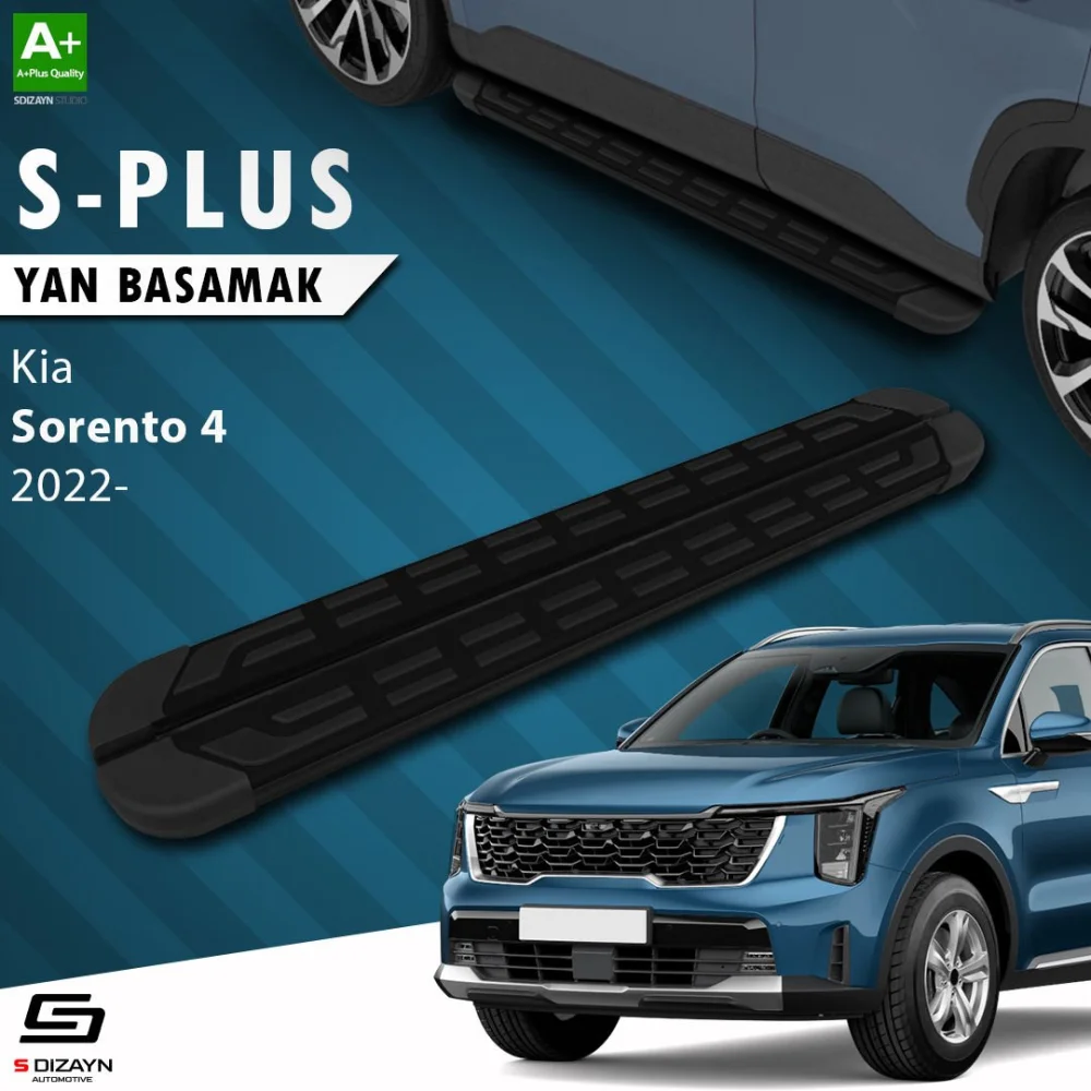 S-Dizayn Kia Sorento 4 S-Plus Siyah Yan Basamak 183 Cm 2022 Üzeri