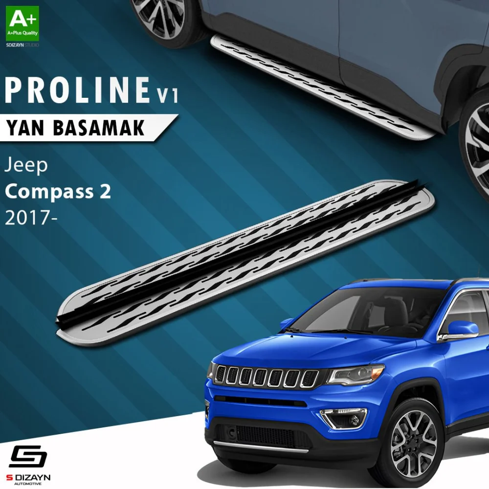 S-Dizayn Jeep Compass 2 OEM Still Pro V2 Aluminyum Yan Basamak 173 Cm 2017 Üzeri