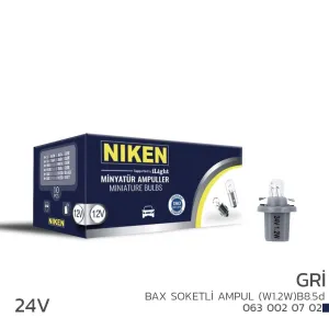 Niken uyumlu 24V Bax Soketli Ampul (W1.2W)B8.5d Gri 10’Lu modelleri Oto Aksesuar Shop'de. Kaliteli malzeme, hızlı kargo ve güvenli alışverişle hemen inceleyin.