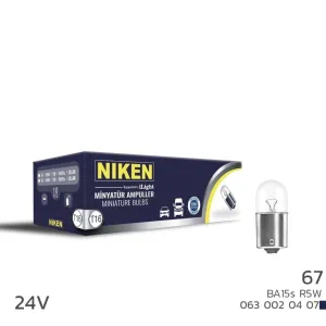 Niken uyumlu 24V 67 Ampul (R5W) BA15S 10 LU modelleri Oto Aksesuar Shop'de. Kaliteli malzeme, hızlı kargo ve güvenli alışverişle hemen inceleyin.