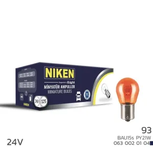 Niken uyumlu 24V 93 Ampul YT (PY21W) Amber BAU15S 10 LU modelleri Oto Aksesuar Shop'de. Kaliteli malzeme, hızlı kargo ve güvenli alışverişle hemen inceleyin.