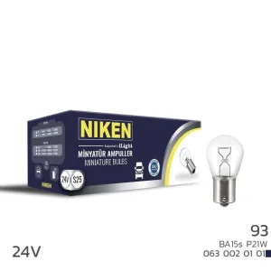Niken uyumlu 24V 93 Ampul (P21W) BA15S 10 LU modelleri Oto Aksesuar Shop'de. Kaliteli malzeme, hızlı kargo ve güvenli alışverişle hemen inceleyin.