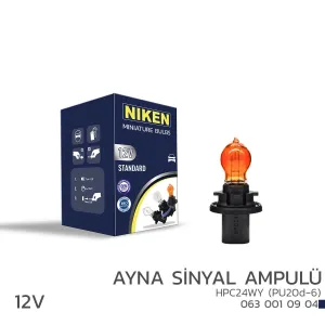 Niken uyumlu 12V HPC24WY Ayna Sinyal Ampulü (PU20d-6)AMB 10’Lu modelleri Oto Aksesuar Shop'de. Kaliteli malzeme, hızlı kargo ve güvenli alışverişle hemen