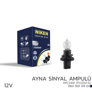 Niken uyumlu 12V HPC24W Ayna Sinyal Ampulü (PU20d-6) 10’Lu modelleri Oto Aksesuar Shop'de. Kaliteli malzeme, hızlı kargo ve güvenli alışverişle hemen inceleyin.