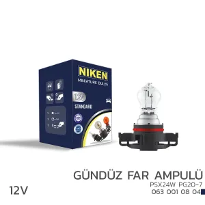 Niken uyumlu 12V PSX24W Gündüz Far Ampulü (PG20-7) 10’Lu modelleri Oto Aksesuar Shop'de. Kaliteli malzeme, hızlı kargo ve güvenli alışverişle hemen inceleyin.