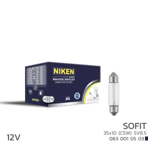 Niken uyumlu 12V Sofit Ampul 35X10 (C5W) Sv8.5 10 LU modelleri Oto Aksesuar Shop'de. Kaliteli malzeme, hızlı kargo ve güvenli alışverişle hemen inceleyin.