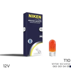 Niken uyumlu 12V T10 Park Ampulü (W5W) Amber W2.1X9.5D 10 LU modelleri Oto Aksesuar Shop'de. Kaliteli malzeme, hızlı kargo ve güvenli alışverişle hemen
