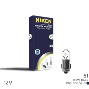 Niken uyumlu 12V 51 Ampul (W2W) BA7S 10 LU modelleri Oto Aksesuar Shop'de. Kaliteli malzeme, hızlı kargo ve güvenli alışverişle hemen inceleyin.