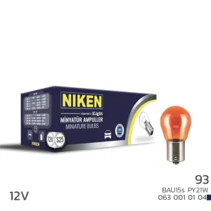 Niken uyumlu 12V 93 Ampul YT (PY21W) Amber BAU15S 10 LU modelleri Oto Aksesuar Shop'de. Kaliteli malzeme, hızlı kargo ve güvenli alışverişle hemen inceleyin.