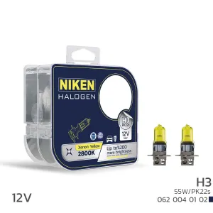 Niken uyumlu 12V H3 55W Sarı Işık Ampul PK22s 2800K modelleri Oto Aksesuar Shop'de. Kaliteli malzeme, hızlı kargo ve güvenli alışverişle hemen inceleyin.