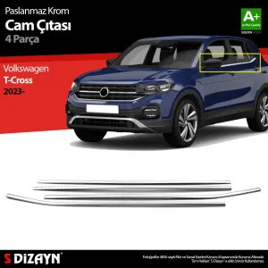 s-dizayn uyumlu VW T-Cross Krom Cam Çıtası 4 Prç 2023 Üzeri modelleri Oto Aksesuar Shop'de. Kaliteli malzeme, hızlı kargo ve güvenli alışverişle hemen
