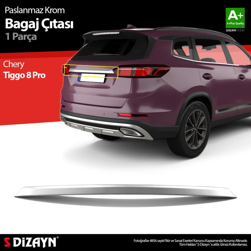 Drs Tuning Chery Tiggo 8 Pro Krom Bagaj Çıtası 2022-2025 A+ Kalite