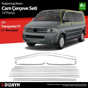 s-dizayn uyumlu VW Transporter T5 Kısa Şase Krom Cam Çerçeve 2003-2015 Tek Sürgü modelleri Oto Aksesuar Shop'de. Kaliteli malzeme, hızlı kargo ve güvenli