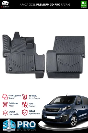 Drs Tuning Peugeot Expert Traveller 3D Pro Havuzlu Paspas 2016 Üzeri A+ Kalite