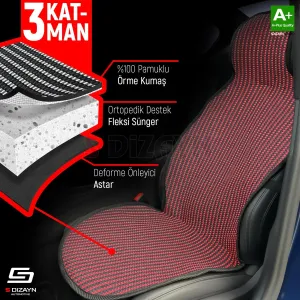 S-Dizayn Oto Koltuk Koruyucu Kılıf Çizgili Siyah Kırmızı Universal 2+1 Parça Ön Arka A+ Kalite thumb 3