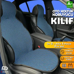 s-dizayn uyumlu Oto Koltuk Koruyucu Kılıf Çizgili Siyah Mavi Universal 2+1 Parça Ön Arka A+ Kalite modelleri Oto Aksesuar Shop'de. Kaliteli malzeme, hızlı