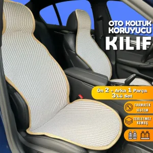 Drs Tuning Oto Koltuk Koruyucu Kılıf Krem Universal 2+1 Parça Ön Arka A+ Kalite