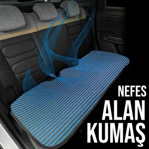 Ford B Max Uyumlu Koltuk Kılıfı Minder Çizgili Siyah Mavi 2+1 Ön Arka Set thumb 4