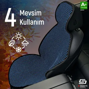 Bmw 3 E46 Uyumlu Koltuk Kılıfı Minder Çizgili Siyah Mavi 2+1 Ön Arka Set thumb 2