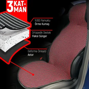 Drs Tuning Oto Koltuk Koruyucu Kılıf Siyah Universal 2+1 Parça Ön Arka A+ Kalite - Görsel 3