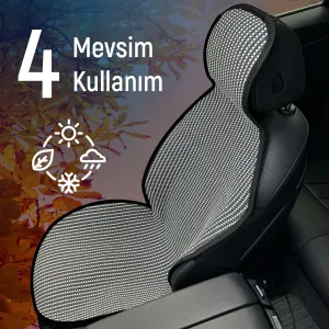 Audi A7 Uyumlu Koltuk Kılıfı Minder Çizgili Füme Beyaz 2+1 Ön Arka Set thumb 4