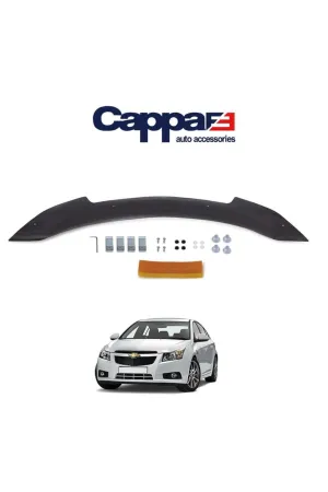 Cappafe Chevrolet Cruze Ön Kaput Koruyucu Rüzgarlığı 4mm Akrilik (abs) Piano Black 2008-2016 thumb 2