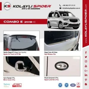 Opel Combo E Ayna Kapağı 2 Prç Krom 2018 ve Sonrası - Görsel 2