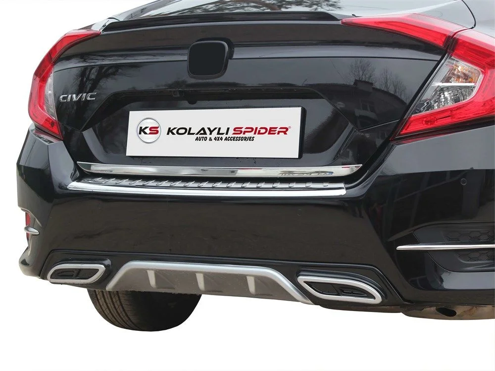 Honda Civic 10 Arka Orta Tampon (Difüzör) Fiber 2016 ve Sonrası
