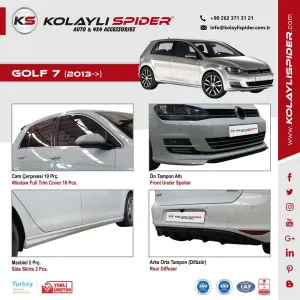 Kolaylı uyumlu VW Golf 7 Ön Tampon Altı (Dil mod) Fiber 2013 ve Sonrası modelleri Oto Aksesuar Shop'de. Kaliteli malzeme, hızlı kargo ve güvenli alışverişle