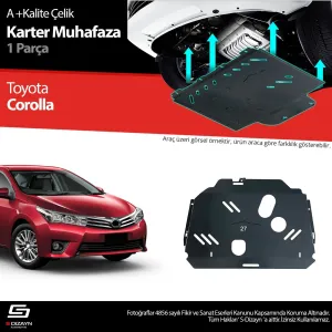 S-Dizayn Toyota Corolla Çelik Karter Muhafaza Koruma 2013-2018 A+ Kalite						                Araca &ouml;zel Karter Koruma 2mm HRP &Ccedil;elik den &uuml;retil