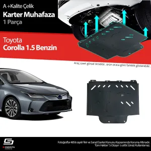 S-Dizayn Toyota Corolla 1.5 Benzinli Çelik Karter Muhafaza Koruma 2019 Üzeri A+ Kalite						                Araca &ouml;zel Karter Koruma 2mm HRP &Ccedil;elik d