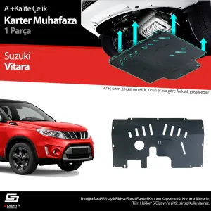S-Dizayn Suzuki Vitara Çelik Karter Muhafaza Koruma 2019 Üzeri A+ Kalite						                Araca &ouml;zel Karter Koruma 2mm HRP &Ccedil;elik den &uuml;retil