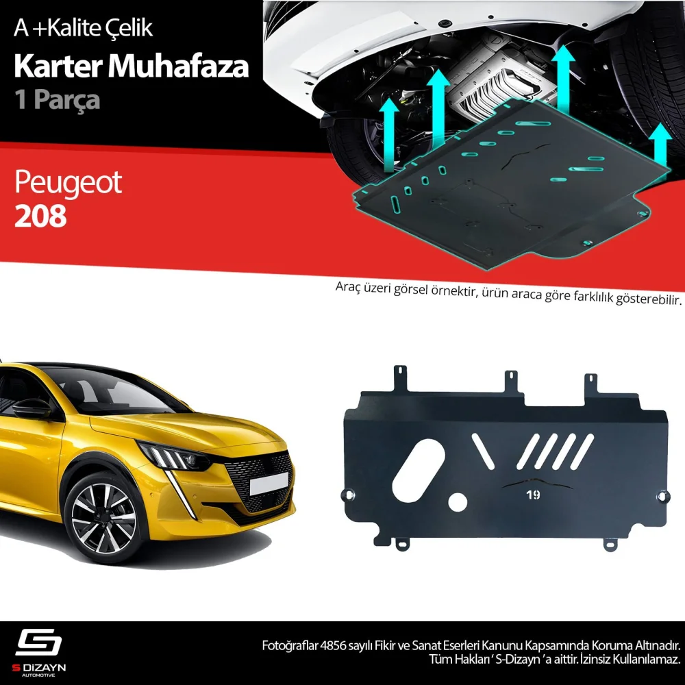 Drs Tuning Peugeot 208 Çelik Karter Muhafaza Koruma 2019 Üzeri A+ Kalite