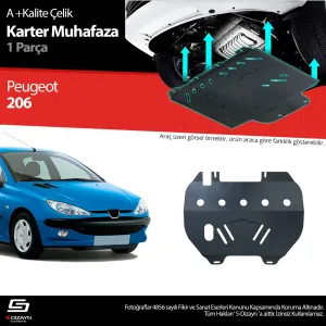 S-Dizayn Peugeot 206 Çelik Karter Muhafaza Koruma 1998-2013 A+ Kalite						                Araca &ouml;zel Karter Koruma 2mm HRP &Ccedil;elik den &uuml;retilmek
