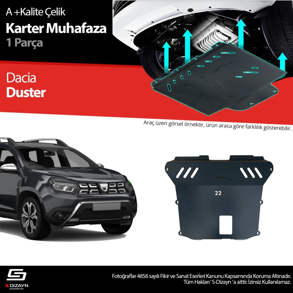 Drs Tuning Dacia Duster Çelik Karter Muhafaza Koruma 2018-2023 A+ Kalite