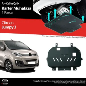 S-Dizayn Citroen Jumpy Çelik Karter Muhafaza Koruma 2016 Üzeri A+ Kalite						                Araca &ouml;zel Karter Koruma 2mm HRP &Ccedil;elik den &uuml;retil