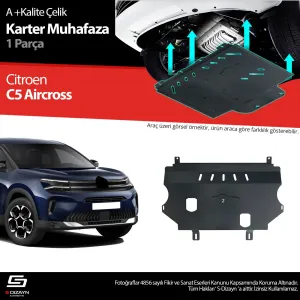 S-Dizayn Citroen C5 Aircross Çelik Karter Muhafaza Koruma 2017 Üzeri A+ Kalite						                Araca &ouml;zel Karter Koruma 2mm HRP &Ccedil;elik den &uuml