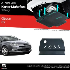 S-Dizayn Citroen C5 1.6 Otomatik Ve Manuel Vites Çelik Karter Muhafaza Koruma 2008-2017 A+ Kalite						                Araca &ouml;zel Karter Koruma 2mm HRP &Cc
