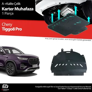 S-Dizayn Chery Tiggo 8 Pro Çelik Karter Muhafaza Koruma 2022 Üzeri A+ Kalite						                Araca &ouml;zel Karter Koruma 2mm HRP &Ccedil;elik den &uuml;r