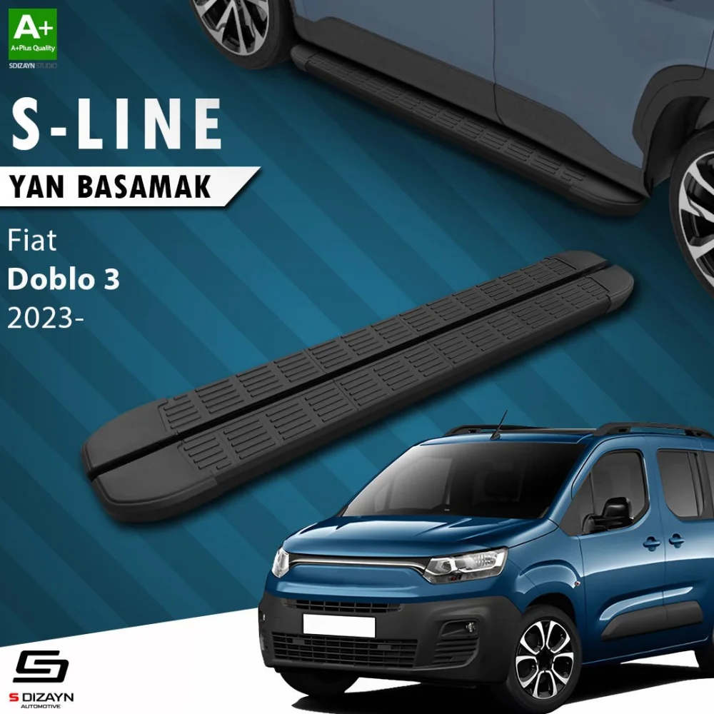Fiat Doblo 3 S-Line Siyah Yan Basamak 203 Cm 2023 Üzeri A+ Kalite