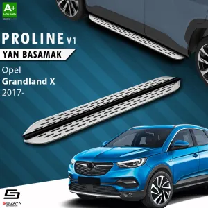 S-Dizayn Opel Grandland X OEM Still Pro V1 Aluminyum Yan Basamak 183 Cm 2017-2024 A+ Kalite						                Araca &Ouml;zel A+Kalite Yan Basamak&Uuml;r&uum