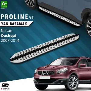 S-Dizayn Nissan Qashqai OEM Still Pro V1 Aluminyum Yan Basamak 173 Cm 2007-2014 A+ Kalite						                Araca &Ouml;zel A+Kalite Yan Basamak&Uuml;r&uuml;