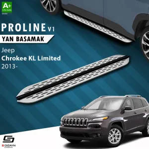 S-Dizayn Jeep Cherokee KL OEM Still Pro V1 Aluminyum Yan Basamak 173 Cm 2013-2023 A+ Kalite						                Araca &Ouml;zel A+Kalite Yan Basamak&Uuml;r&uum