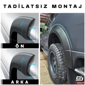 Ford Ranger 4 ABS Plastik Çamurluk Kaplaması Dodik Seti 6 Prç. 2023 Üzeri A+ Kalite thumb 5