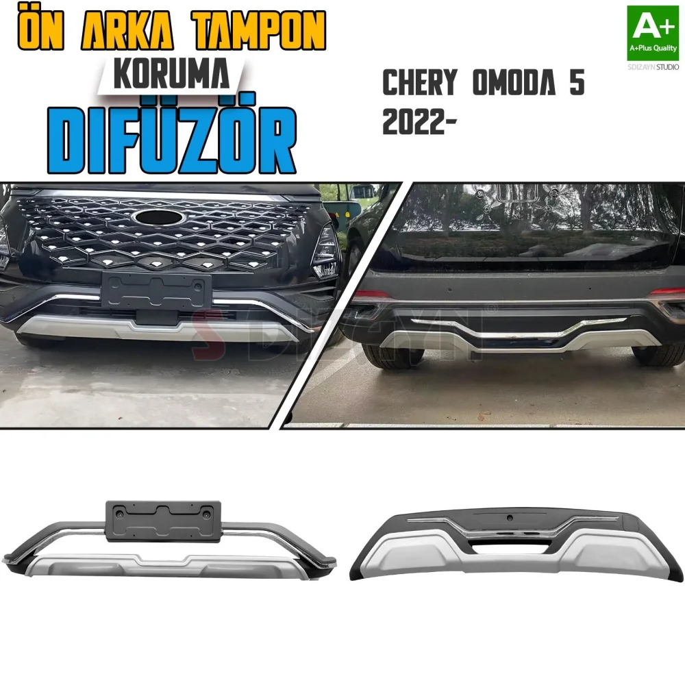Drs Tuning Chery Omoda 5 Ön ve Arka Tampon Koruma Difüzör Seti 2022-2025 A+ Kalite