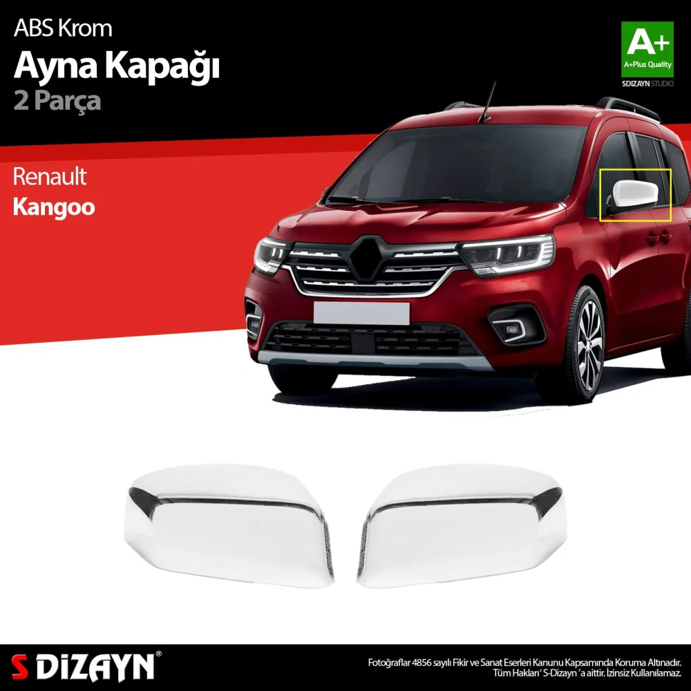 Drs Tuning Renault Kangoo 3 ABS Krom Ayna Kapağı 2 Prç 2021 Üzeri