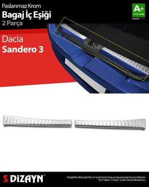 S-Dizayn Dacia Sandero 3 Krom Bagaj İç Eşiği 2 Prç 2020 Üzeri						                Araca &Ouml;zel Krom Aksesuar
&Uuml;r&uuml;n &Ouml;zellikleri:Krom &uuml;r&uu
